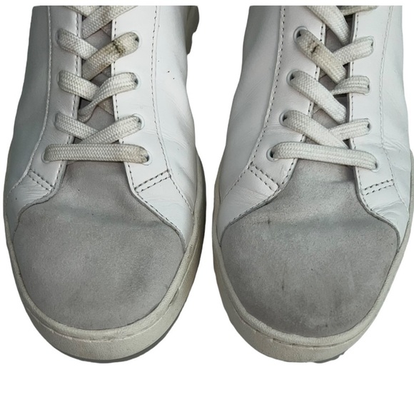 Vince Janna Leather Suede White Sneakers - Picture 4 of 11